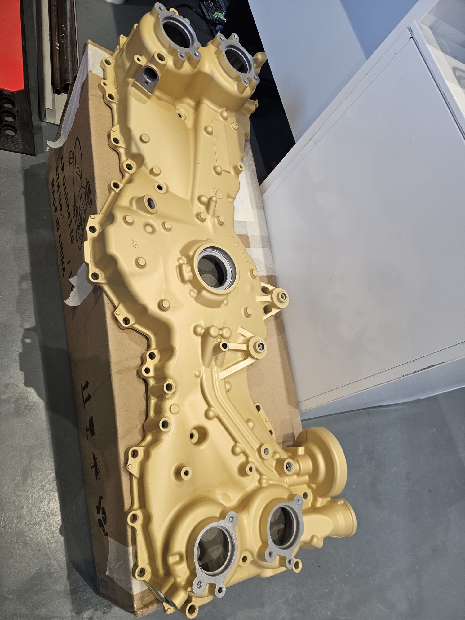 Gold Cerakote-coated engine cover